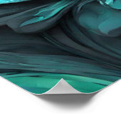 POSTER GRAY FLEURS TURQUOISES (Coin)