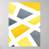 Poster Gray jaune géométrique (Devant)