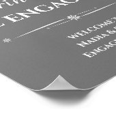 Poster Gray Retro Manger Boire Être Engagé Fiançailles (Coin)