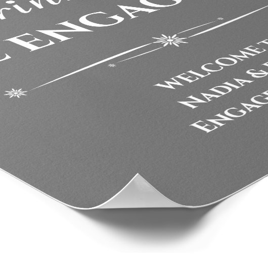 Poster Gray Retro Manger Boire Être Engagé Fiançailles (Coin)