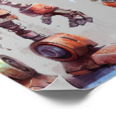 Poster Gray Robots Tech Générateur d'engrenages Signal de (Coin)