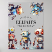 Poster Gray Robots Tech Générateur d'engrenages Signal de (Devant)