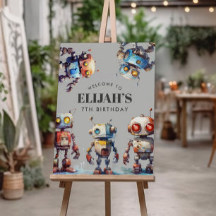 Poster Gray Robots Tech Générateur d'engrenages Signal de