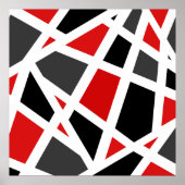 Poster Gray rouge noir blanc géométrique (Devant)