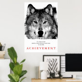 Poster Gray Wolf Motivational Créatif unique (Bureau à domicile)
