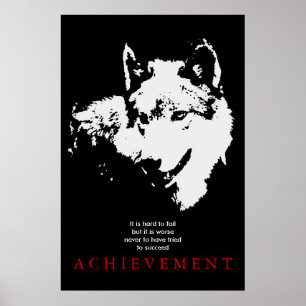 Poster Gray Wolf Motivational Pop Art unique