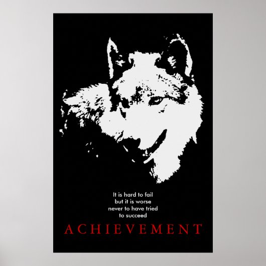Poster Gray Wolf Motivational Pop Art unique (Devant)