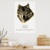 Poster Gray Wolf Motivational Unique Sepia Vintage (Cuisine)