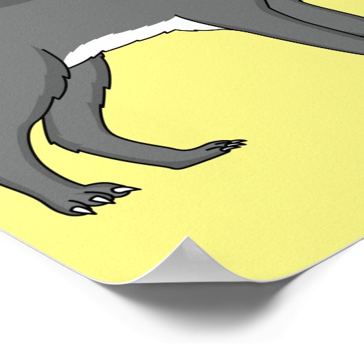 Poster Gray wolf with pipe cartoon (Coin)