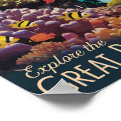 Poster Great Barrie Reef Queensland Travel Art Vintage (Coin)