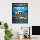 Poster Great Barrier Reef Sea Turtle (Bureau à domicile)