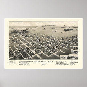 Poster Great Bend, KS Carte panoramique - 1882