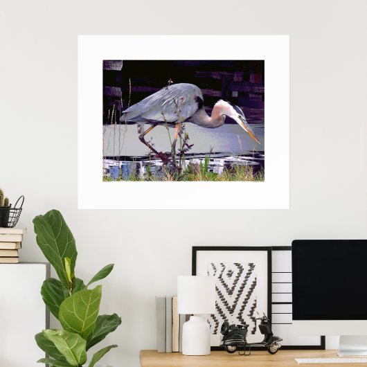 Poster Great Blue Heron Foraging (Bureau à domicile)