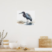 Poster Great Blue Heron Oiseau Art Imprimer l'affiche (Cuisine)