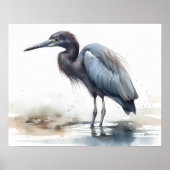 Poster Great Blue Heron Oiseau Art Imprimer l'affiche (Devant)
