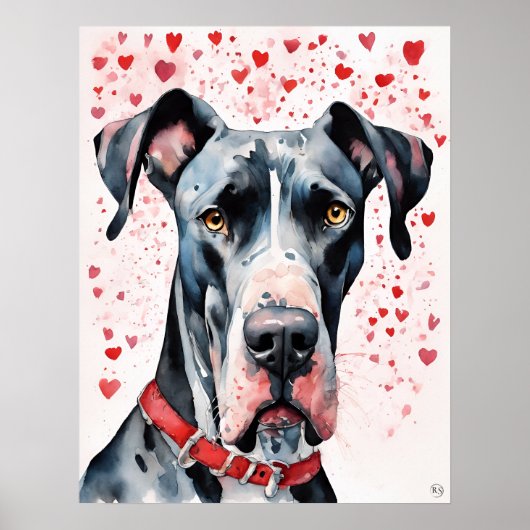 Poster Great Dane - Art Chien Imprimer (Devant)