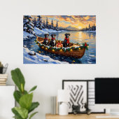 Poster Great Dane Christmas Boat Holiday (Bureau à domicile)