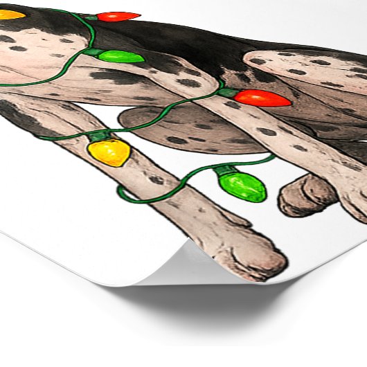 Poster Great Dane Christmas Lights Dog Lover Xmas Pajama (Coin)