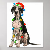 Poster Great Dane Christmas Lights Dog Lover Xmas Pajama (Devant)
