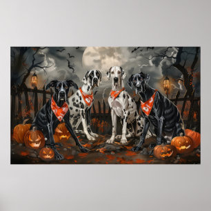 Poster Great Dane Halloween Éffrayant