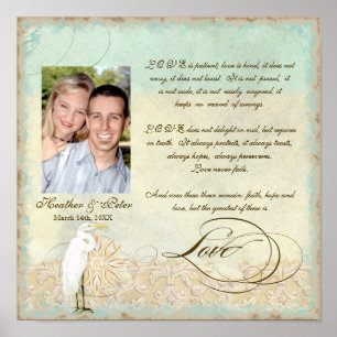 Poster Great Egret Coastal Beach - Mariage Personnalisé