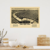 Poster Great Falls, MT Carte panoramique - 1891 (Cuisine)