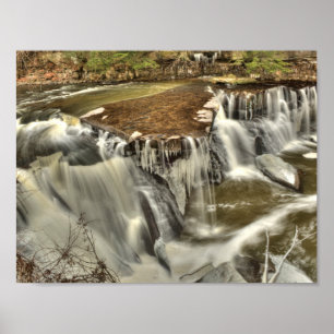 Poster Great Falls of Tinker Creek en hiver, Ohio