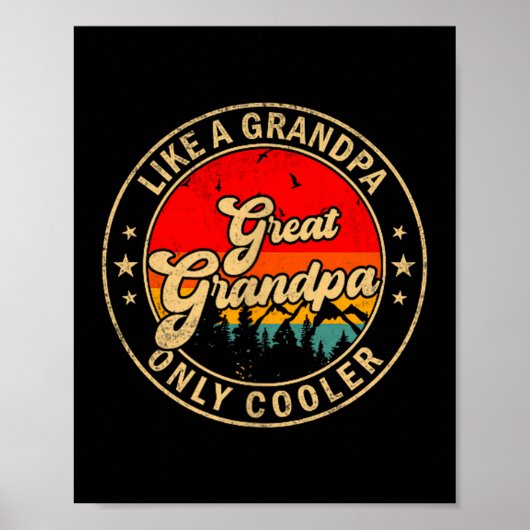 Poster Great Grandpa Like A Grandpa Only Cooler Retro For (Devant)