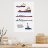 Poster Great Lake Freighighter Reserve/ Histoire de Barge (Cuisine)