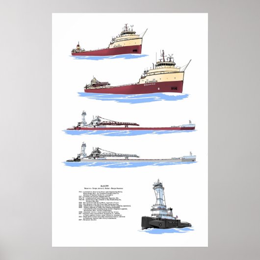 Poster Great Lake Freighighter Reserve/ Histoire de Barge (Devant)