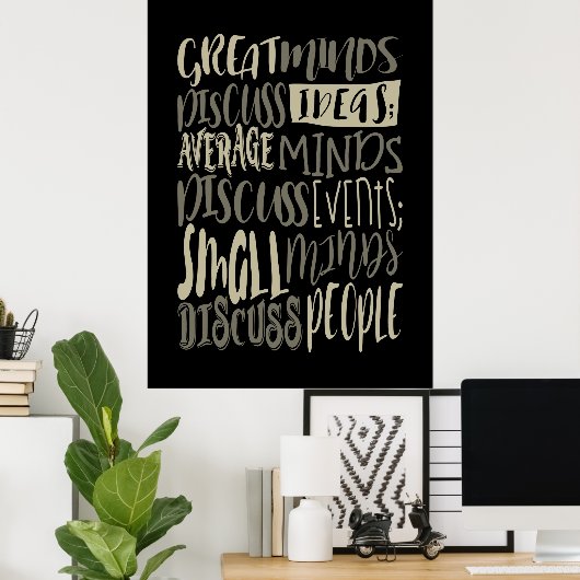 Poster Great Minds discute des idées - Motivation (Bureau à domicile)