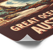 Poster Great Ocean Road Australie Illustration Art Voyage (Coin)