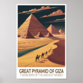 Poster Great Pyramid of Giza Seven Wonders of the World (Devant)