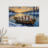 Poster Great Pyrenees Christmas Boat Holiday (Cuisine)