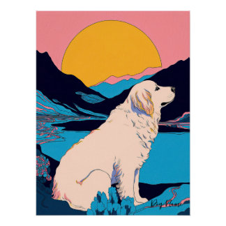 Poster Great Pyrenees Dog 004 - Bruno Pokopen