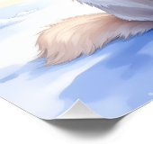 Poster Great Pyrenees Snowy Mountain Lodge Santa Hat (Coin)