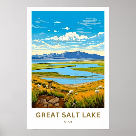 Poster Great Salt Lake Utah Travel Imprimer (Devant)