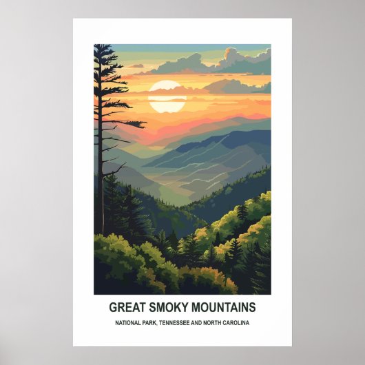 Poster Great Smoky Mountains National Park Tennessee USA (Devant)