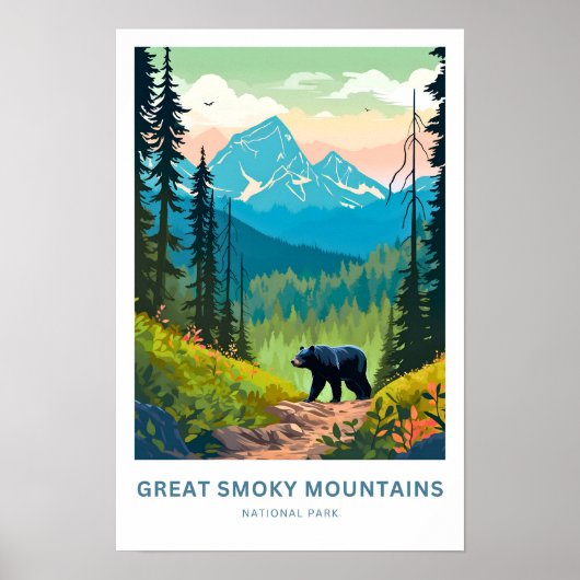 Poster Great Smoky Mountains National Park Travel Imprime (Devant)