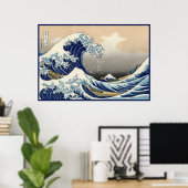 Poster Great Wave off Kanagawa & Mount Fuji Japan Sea (Bureau à domicile)