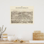 Poster Great Western Central, CO Carte panoramique - 1887 (Cuisine)