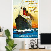 Poster Great Western Railway, Route vers l'Irlande Vintag (Bureau à domicile)