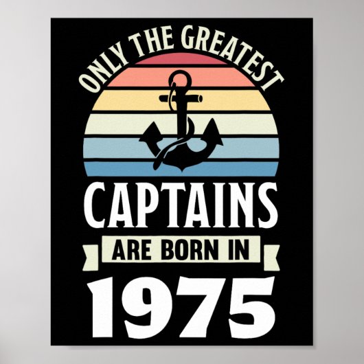 Poster Greatest Captains Born In 1975 50th Birthday Boati (Devant)