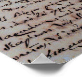 Poster grec ancienne écriture manuscrite lettres manuscri (Coin)