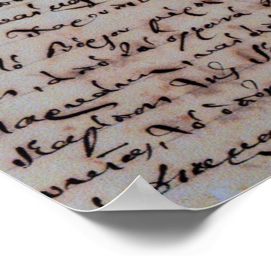 Poster grec ancienne écriture manuscrite lettres manuscri (Coin)