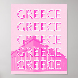 Poster Grèce, Art Voyage, Art Voyage Pastel, Rose