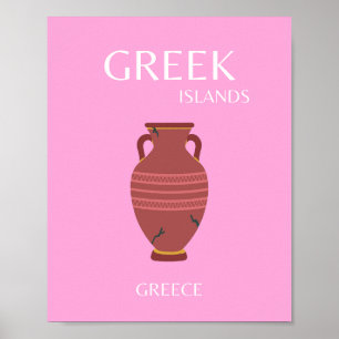 Poster Grèce, Art Voyage, Preppy, Art Rétro, Rose