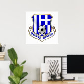 Poster Grèce Bouclier de football - Insigne Hellas (Bureau à domicile)
