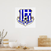 Poster Grèce Bouclier de football - Insigne Hellas (Cuisine)
