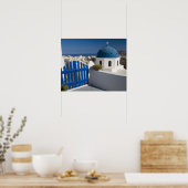 Poster Grèce et île grecque de Santorin depuis (Cuisine)